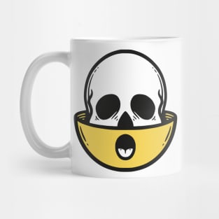 Confused Emoticon with Skull Mug